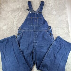 Vintage Big Yank Denim Overalls 40x32 Mens Indigo Workwear Carpenter Made In USA